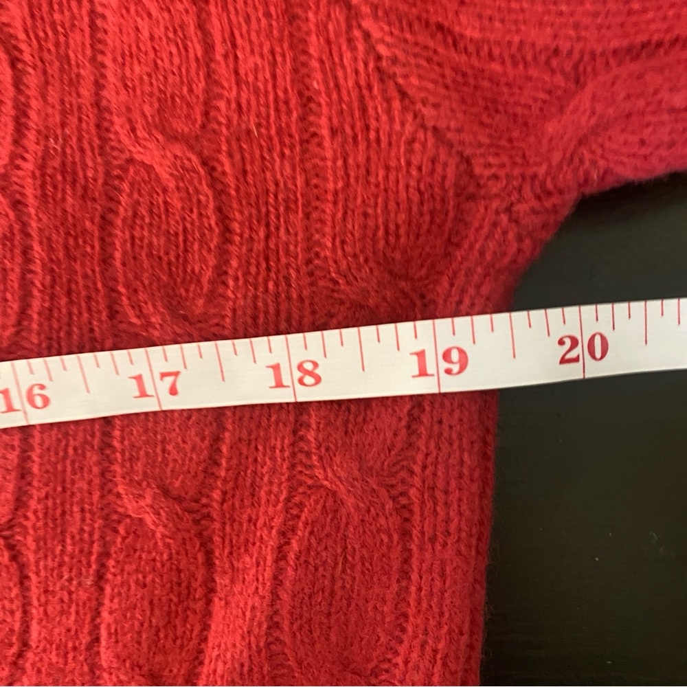 Ralph Lauren Women's Cable Knit Crewneck Sweater - Red - Picture 5 of 5